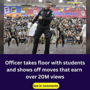 Officer takes floor with students and shows off moves that earn over 20M views